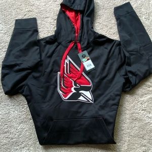 NWT BALL STATE UNIV embroidered HOODIE techfleece pullover sweatshirt SMALL
